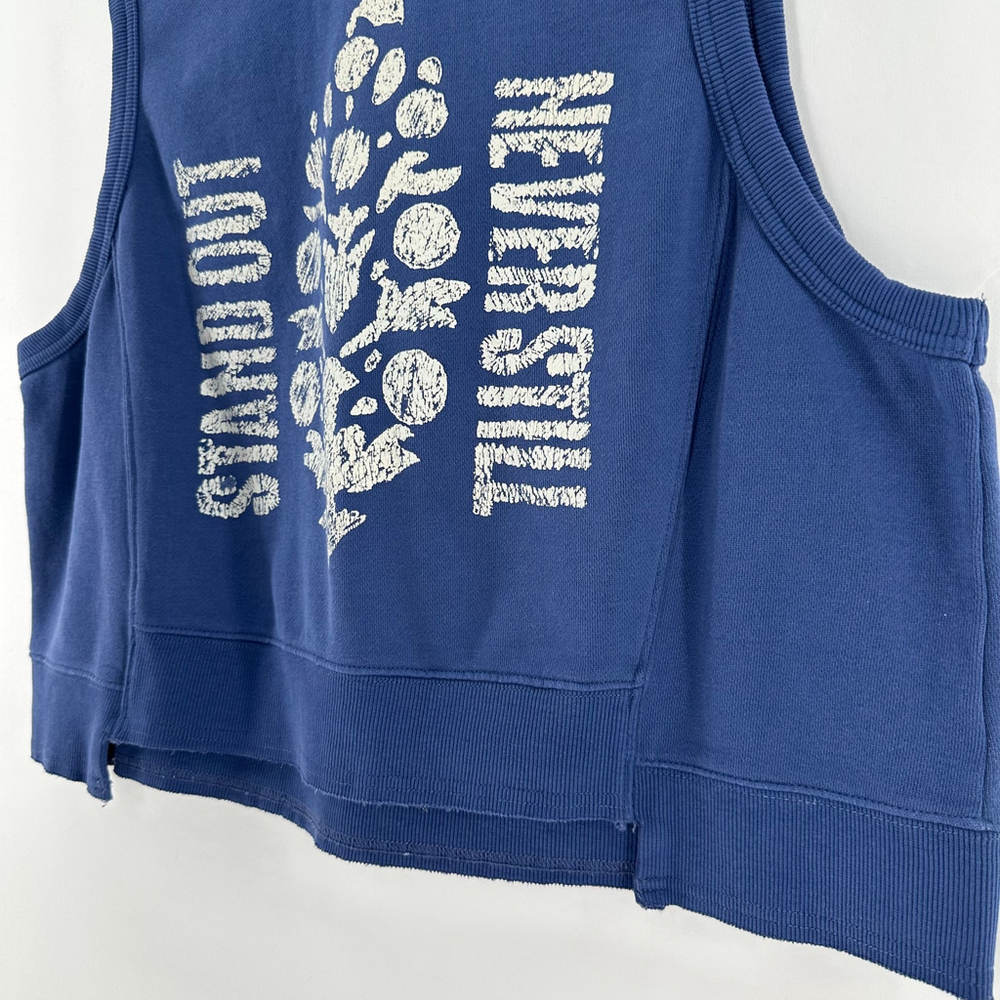 FREE PEOPLE MOVEMENT Athletic Blue CROP SWEATSHIRT Intercept TANK TOP WOMENS L - Picture 6 of 12